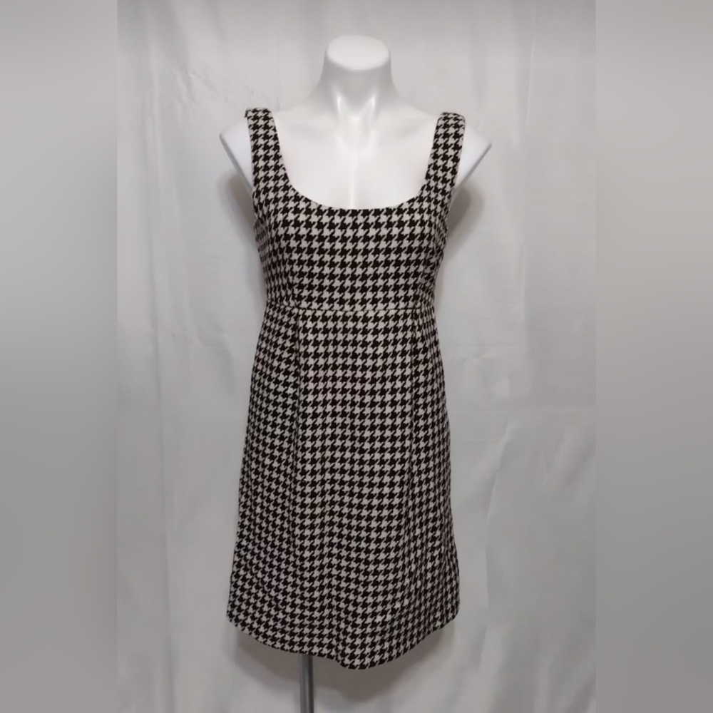 Vineyard Vines Houndstooth Wool Blend Jumper Dress Size 10 Preppy Classic Glam